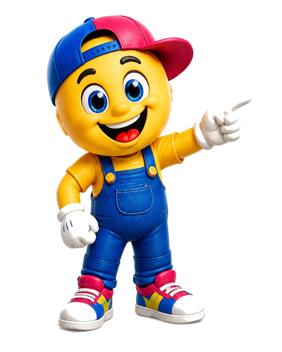Mascote Anime Brinque apontando para a festa